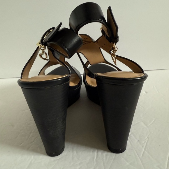NWOT Black Wedge Heel Platform Sandals with Ankle Straps Size 9.5 - Picture 4 of 13